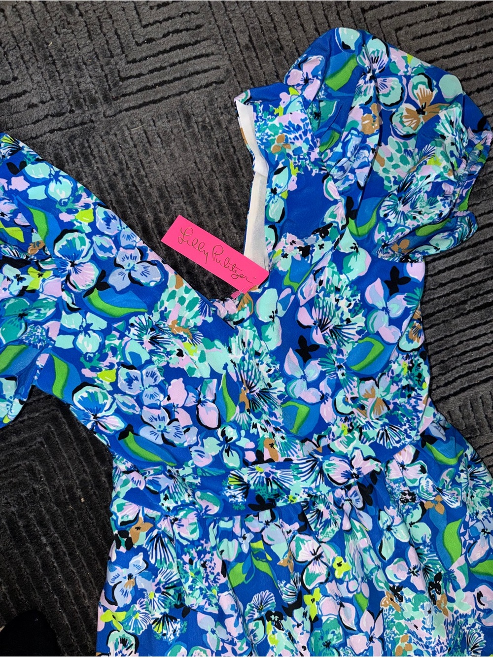 Lilly Pulitzer Blue Floral Tiered Maxi Dress - Picture 2 of 5